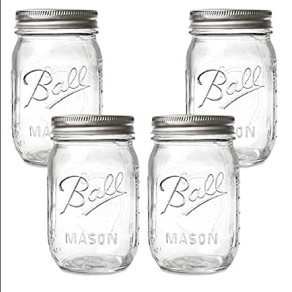 NWT BALL MASON PINT MASON JARS set of 4